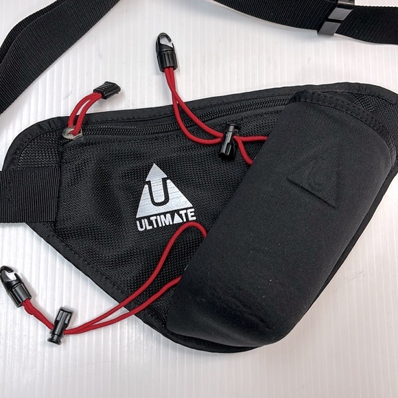 ULTIMATE RUNNING/JOGGING WAIST PACK WITH BOTTLE HOLDER - BLACK - Picture 6 of 8